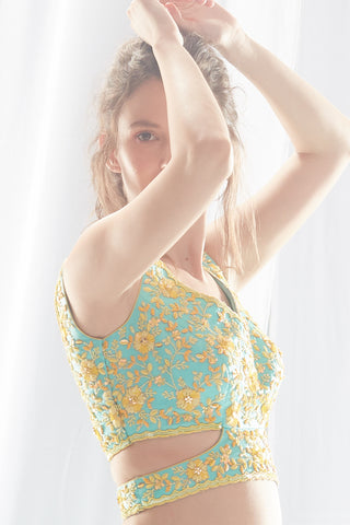 Aqua Layer Lehenga Set