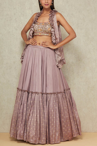 Ash Frill Lehenga Jacket Set
