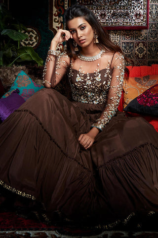 Brown Anarkali Set