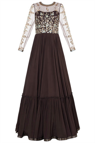 Brown Anarkali Set
