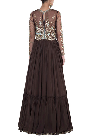 Brown Anarkali Set