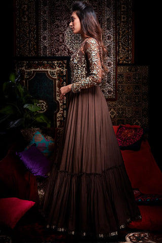 Brown Anarkali Set