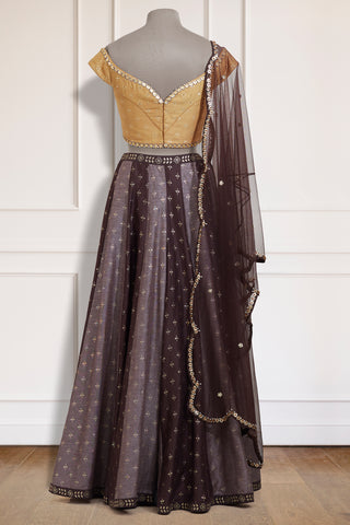 Brown & Yellow Kali Palazzo Set