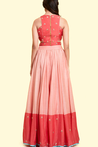 Coral Lehenga Set