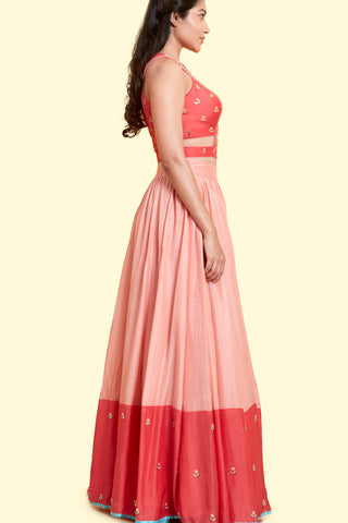 Coral Lehenga Set