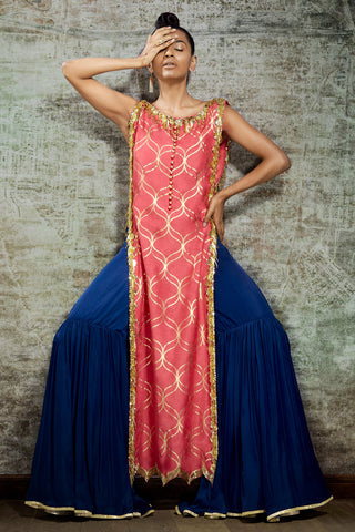 Coral Kurta Gharara Set