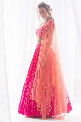 Fuschia Pink Lehenga Set