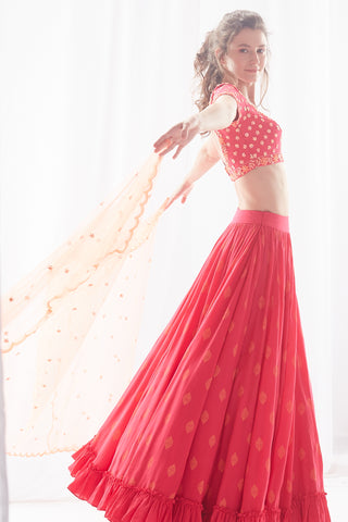 Fuschia Pink Lehenga Set
