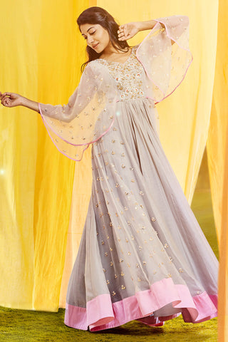 Grey Anarkali Gown
