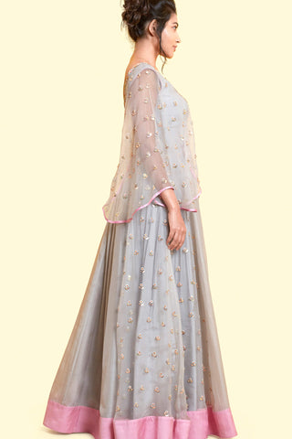 Grey Anarkali Gown