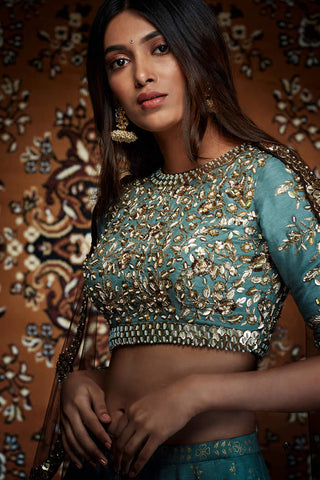 Mint Blue Lehenga Set