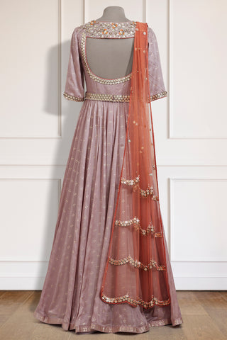 Mud Grey Anarkali Set