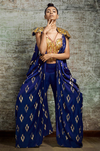 Navy Corset Palazzo Set