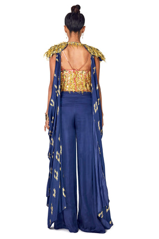 Navy Corset Palazzo Set