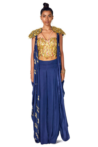 Navy Corset Palazzo Set