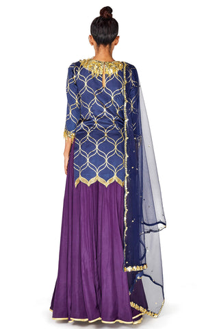 Navy Kurta Palazzo Set