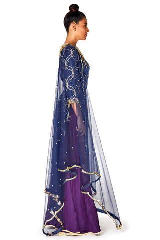 Navy Kurta Palazzo Set