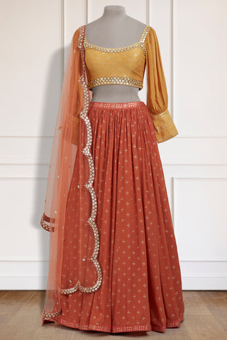 Orange & Yellow Lehenga Set