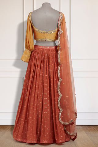 Orange & Yellow Lehenga Set