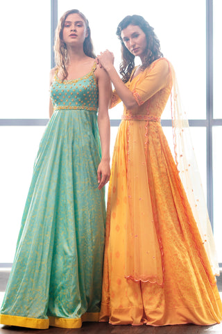 Pastel Yellow Anarkali Set