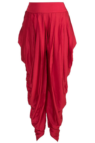 Peach & Red Kurta Dhoti Set