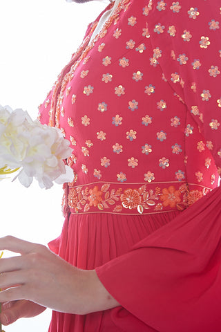 Pink Peplum Top Gharara Set
