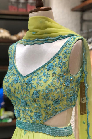 Pista Layer Anarkali Set
