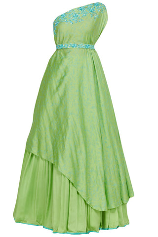 Pista One Shoulder Lehenga Set