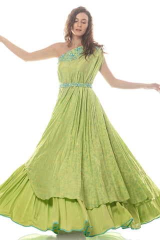 Pista One Shoulder Lehenga Set