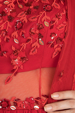 Red One Shoulder Gown