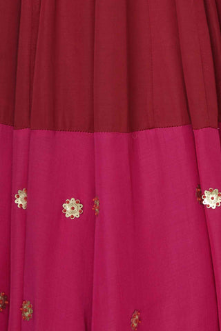 Red & Pink Lehenga Set