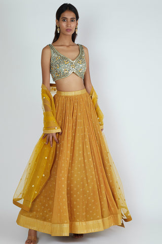 Yellow & Mint Lehenga Set