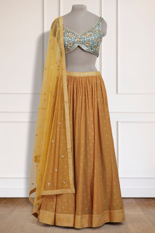 Yellow & Mint Lehenga Set