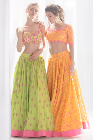 Yellow & Pink Lehenga Set